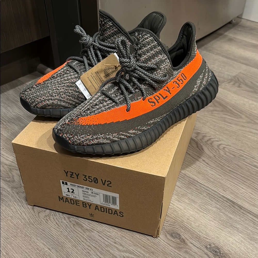 Adidas Yeezy Boost 350 V2 with Orange and Gray Accents